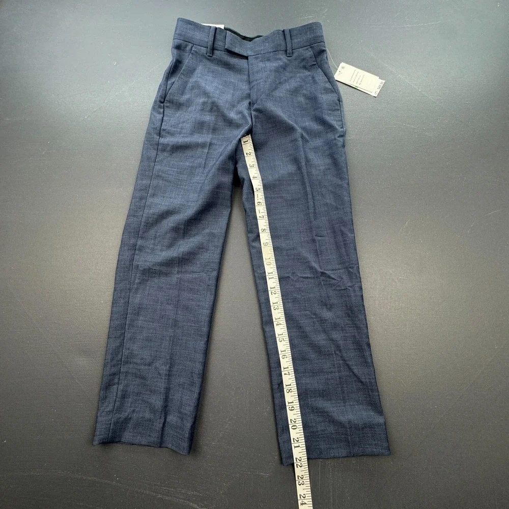 Calvin Klein Dress Pants Boys 8 Slim Fit Flat Front Stretch Navy Blue Casual NWT - Picture 5 of 11
